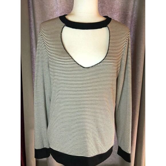 New Fate or Chance Women’s collar striped top Small - Picture 1 of 3